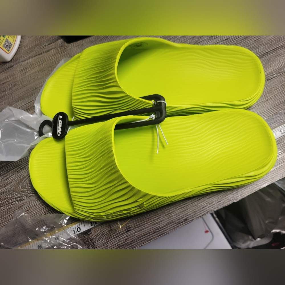 And1 Neon Yellow Slide Sandals